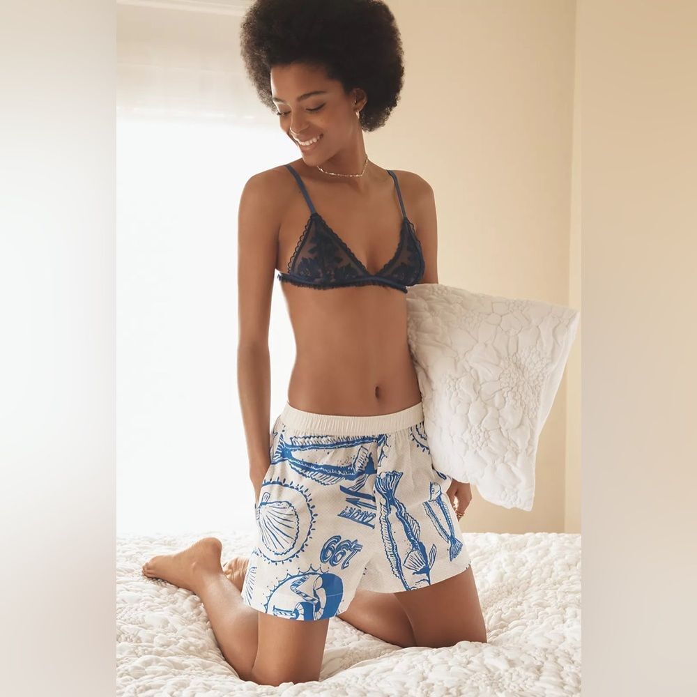 Farm Rio x Anthropologie Printed Cotton Boxer Shorts size large